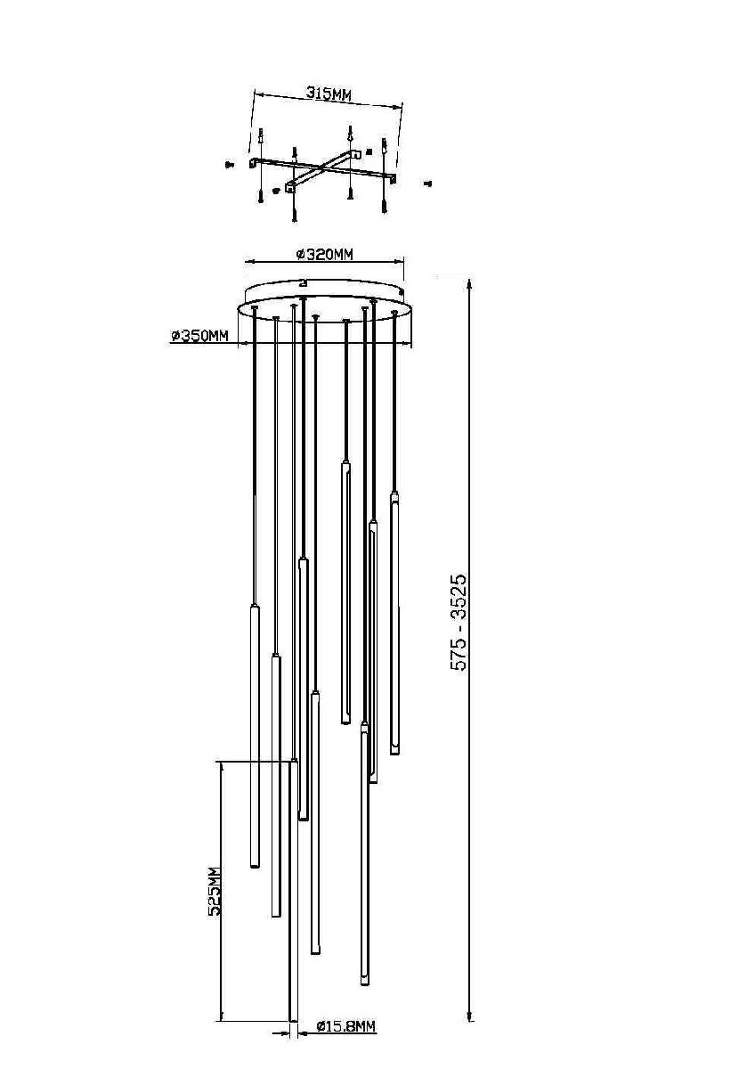 Подвесная люстра Maytoni Light stick MOD236PL-L54BS3K MOD236PL-L54BS3K - магазин электротехники Electroshop