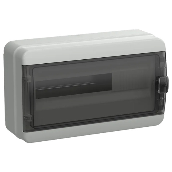 Щит накладной пластиковый КМПн-18 TEKFOR 18м черная прозрачная дверь IP65 IEK TF5-KP72-N-18-65-K03-K02 TF5-KP72-N-18-65-K03-K02 - магазин электротехники Electroshop