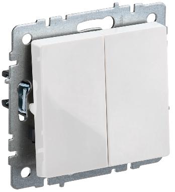 Выключатель 2-клавишный 10А IEK BRITE ВС10-2-0-БрБ белый BR-V20-0-10-K01 BR-V20-0-10-K01 - магазин электротехники Electroshop