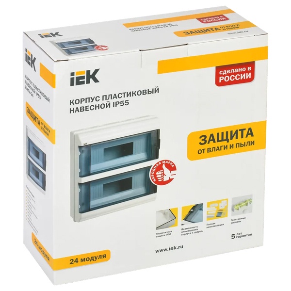 Щит влагозащищенный КМПн-24 IP55 на 24 модуля (2х12) навесной пластиковый с прозрачной дверкой ИЭК MKP72-N3-24-55 MKP72-N3-24-55 - магазин электротехники Electroshop