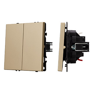 Механизм звонкового выключателя двухклавишный Arlight SWT-NOBE-MKR2-SFPL-GD (230V, 10A) (Золотой песок) 061739 061739 - магазин электротехники Electroshop