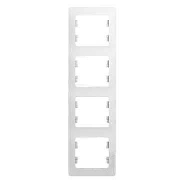 Рамка Schneider Electric Glossa 4-постовая вертикальная белый GSL000108 GSL000108 - магазин электротехники Electroshop