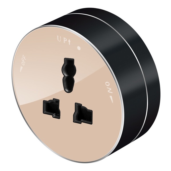 Розетка MultiTrack универсальная круглая 13А 250В песочный Systeme Electric MTK13002P MTK13002P - магазин электротехники Electroshop