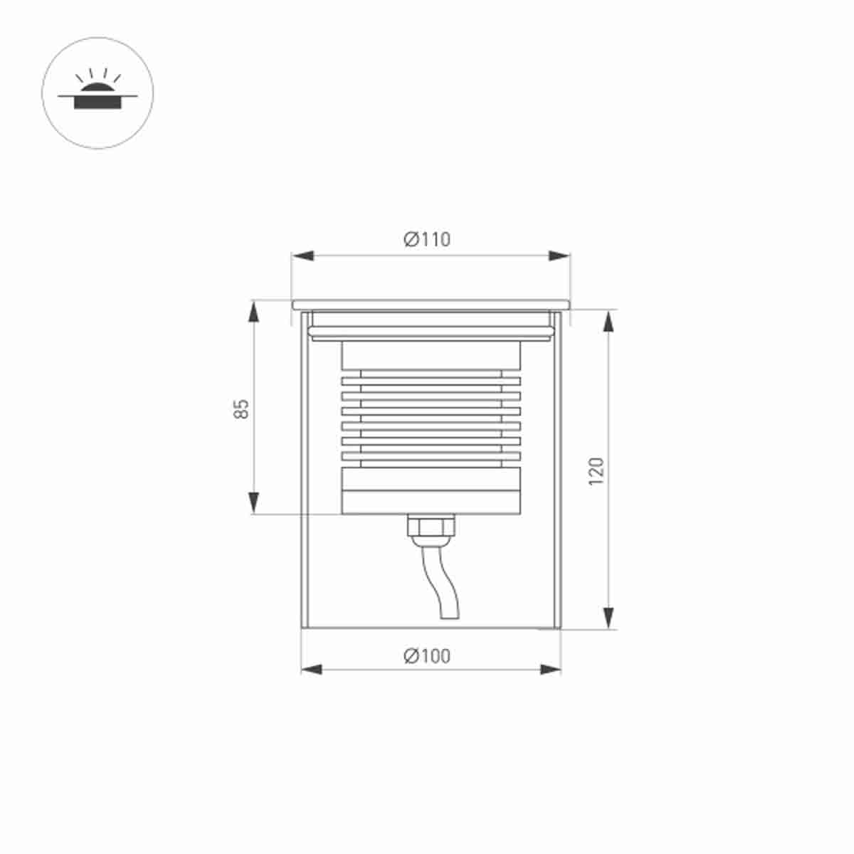 Ландшафтный светильник Arlight LTD-Ground-R110-15W Day4000 033578 033578 - магазин электротехники Electroshop