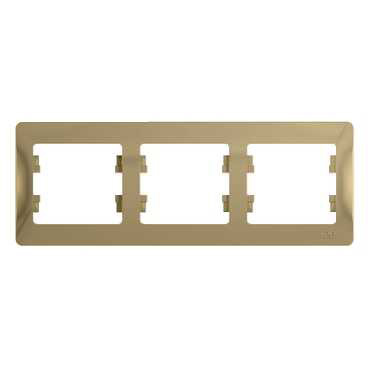 Рамка Schneider Electric Glossa 3-постовая горизонтальная титан GSL000403 GSL000403 - магазин электротехники Electroshop