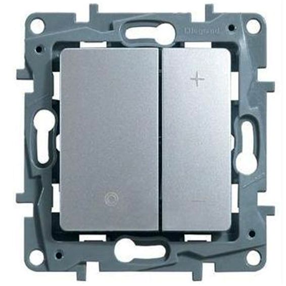 Светорегулятор нажимной Legrand Etika 400W, алюминий  672418 672418 - магазин электротехники Electroshop