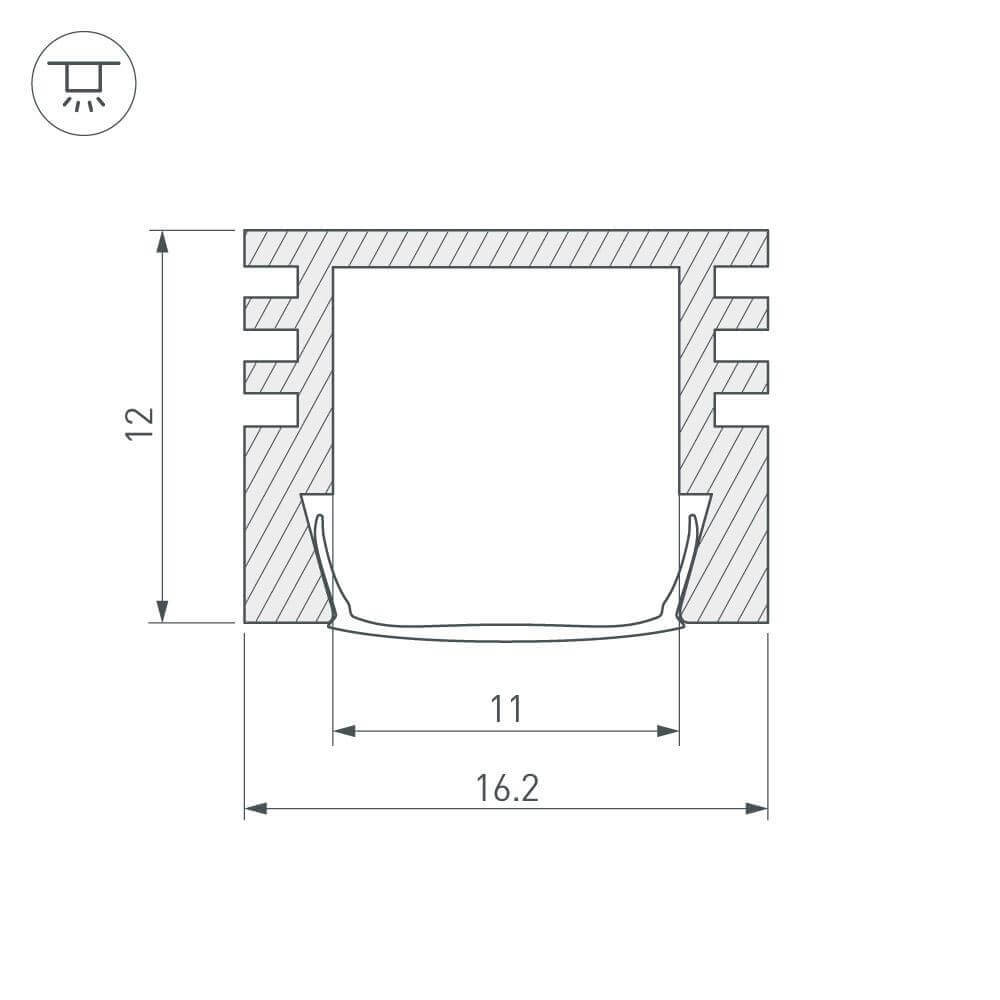 Профиль Arlight PDS-S-2000 ANOD 012095 012095 - магазин электротехники Electroshop