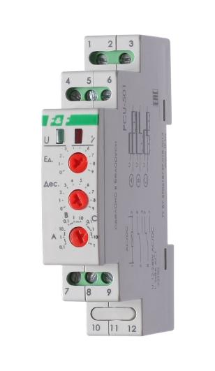 Реле времени F&F PCU-501 0,1с. -11мин. 9-24В АС/DC 24-264В AC/DC 8А 2NO/NC 3 функции EA02.001.021 EA02.001.021 - магазин электротехники Electroshop