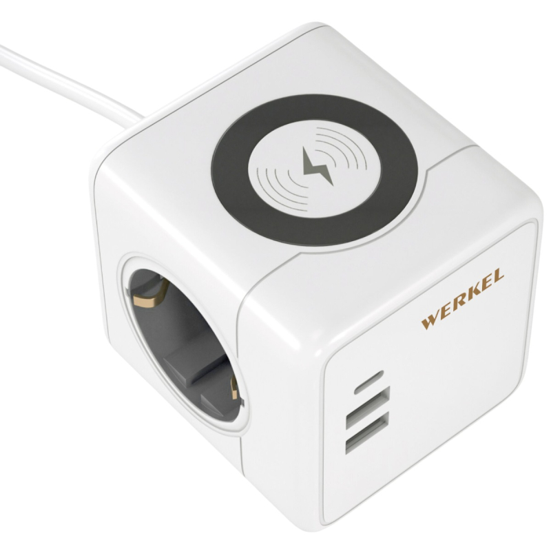Розеточный блок 3-местный + 3 USB + беспроводная зарядка Werkel 4690389204265 W6513501 a066454 4690389204265 - магазин электротехники Electroshop