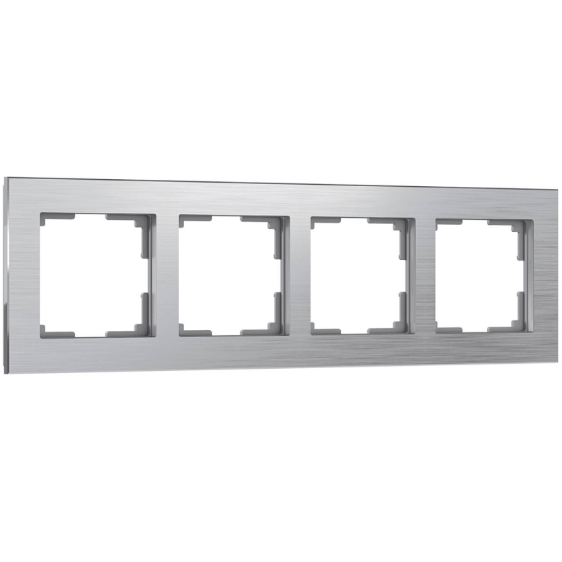 Рамка на 4 поста Werkel Aluminium алюминий W0041706 4690389158070 4690389158070 - магазин электротехники Electroshop