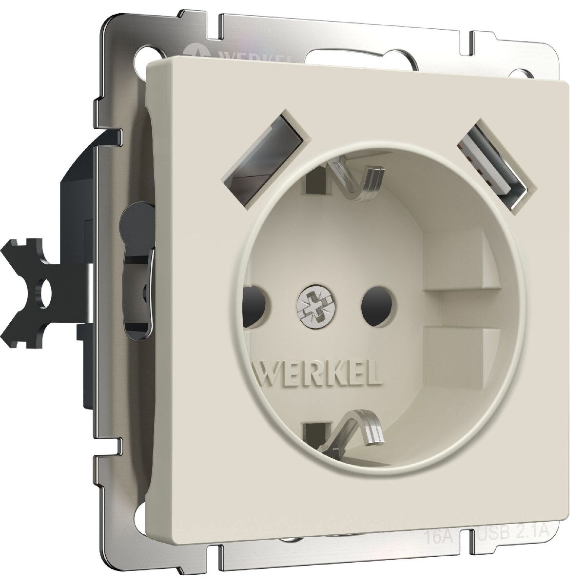 Розетка с заземлением, шторками и USBх2 Werkel 4690389192005 W1171562 a062426 4690389192005 - магазин электротехники Electroshop