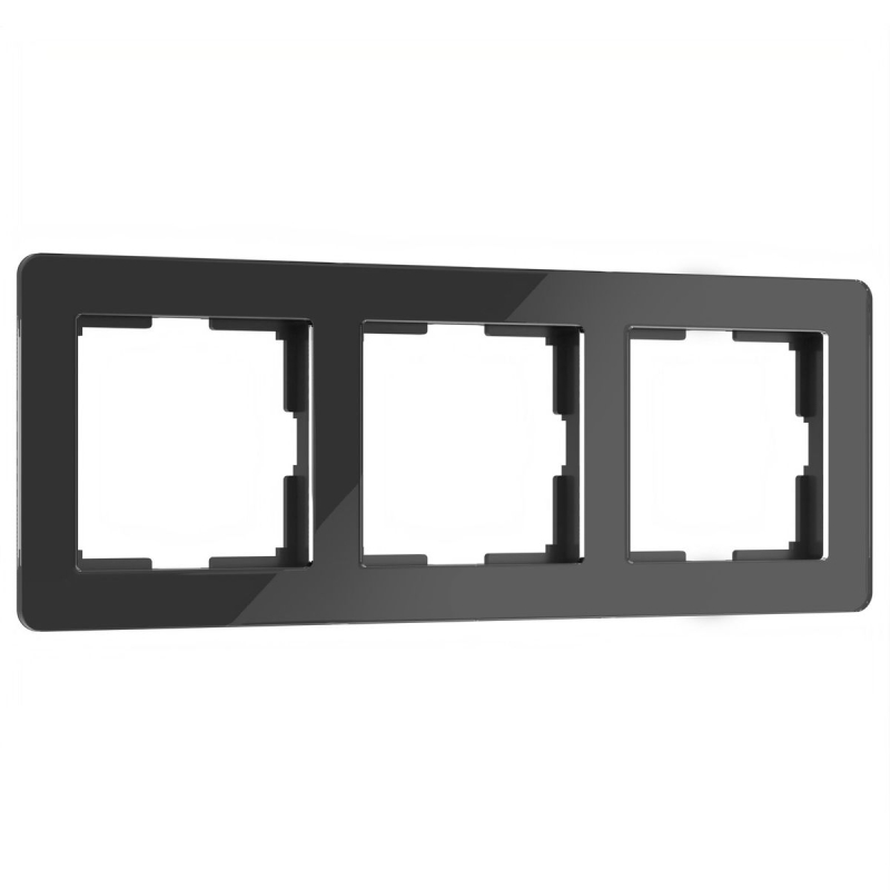 Рамка на 3 поста Werkel Acrylic черный 4690389184888 W0032708 4690389184888 - магазин электротехники Electroshop