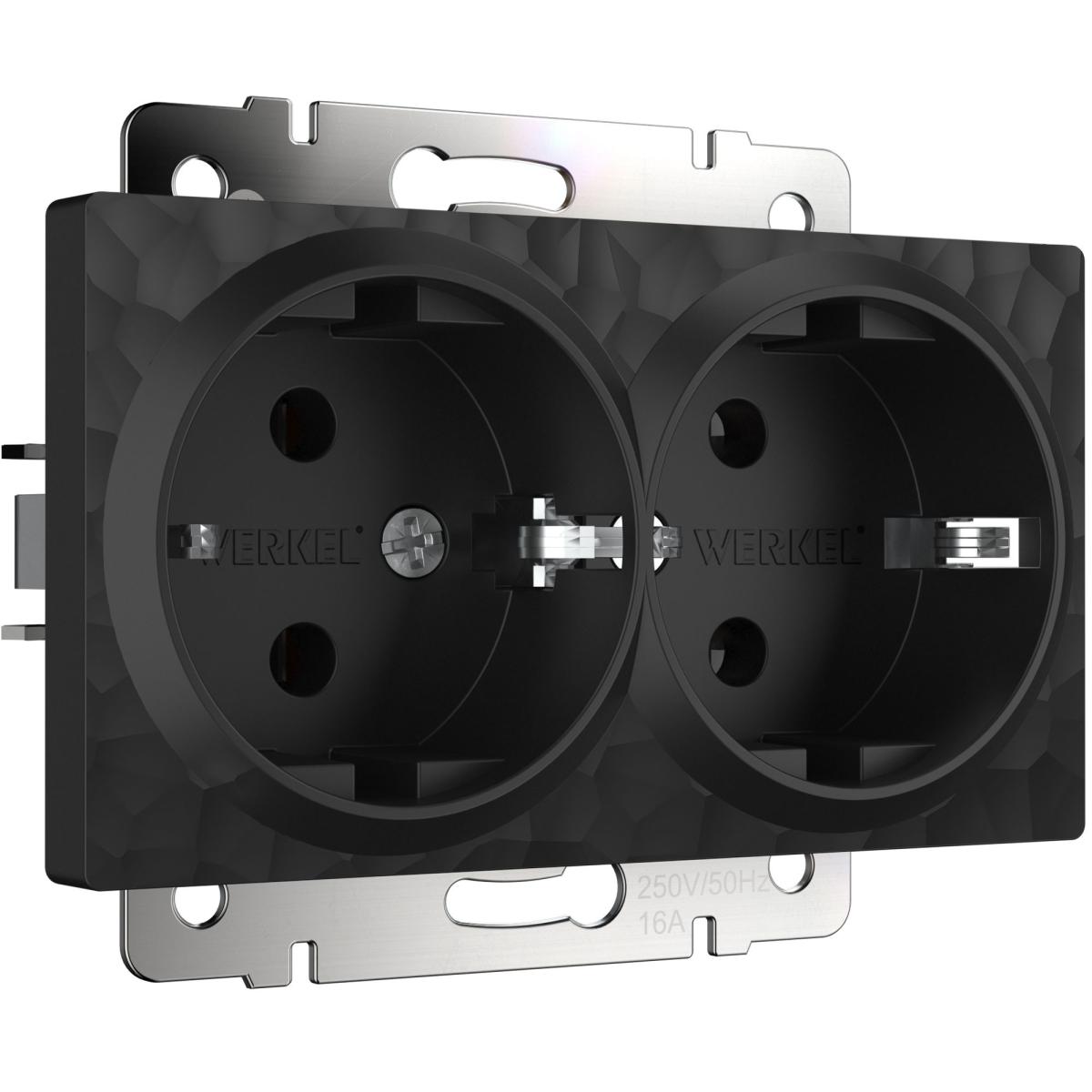 Розетка Werkel Hammer черный 4690389162961 4690389162961 - магазин электротехники Electroshop