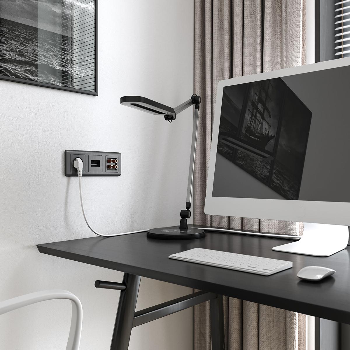 Акустическая розетка Werkel (графит рифленый) W1185004 4690389158698 4690389158698 - магазин электротехники Electroshop