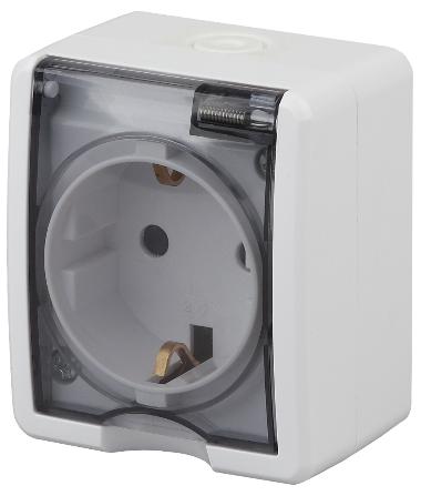 Розетка 2P+E IP54 16A-250В открытой установки Эра Эксперт белый 11-2401-01 Б0020712 Б0020712 - магазин электротехники Electroshop