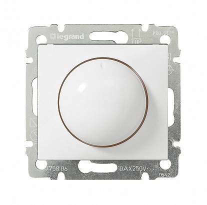 Поворотный светорегулятор (диммер) 400Вт Legrand серии Valena. Цвет - белый 770061 770061 - магазин электротехники Electroshop