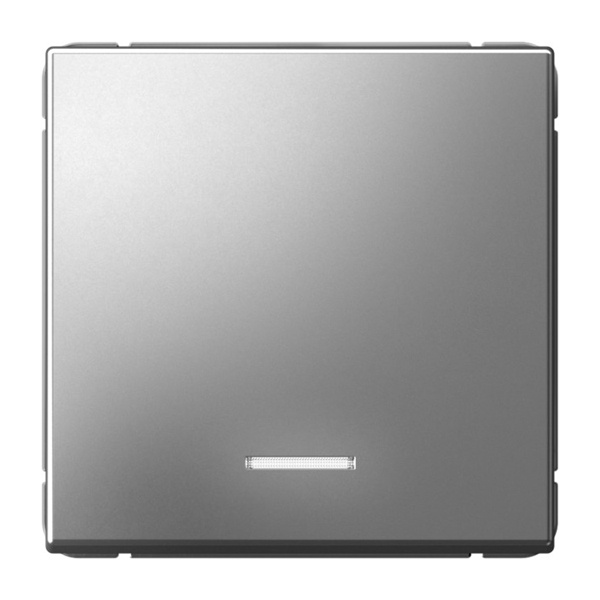 Одноклавишный выключатель с подсветкой ArtGallery 10А сталь Systeme Electric GAL000913 GAL000913 - магазин электротехники Electroshop