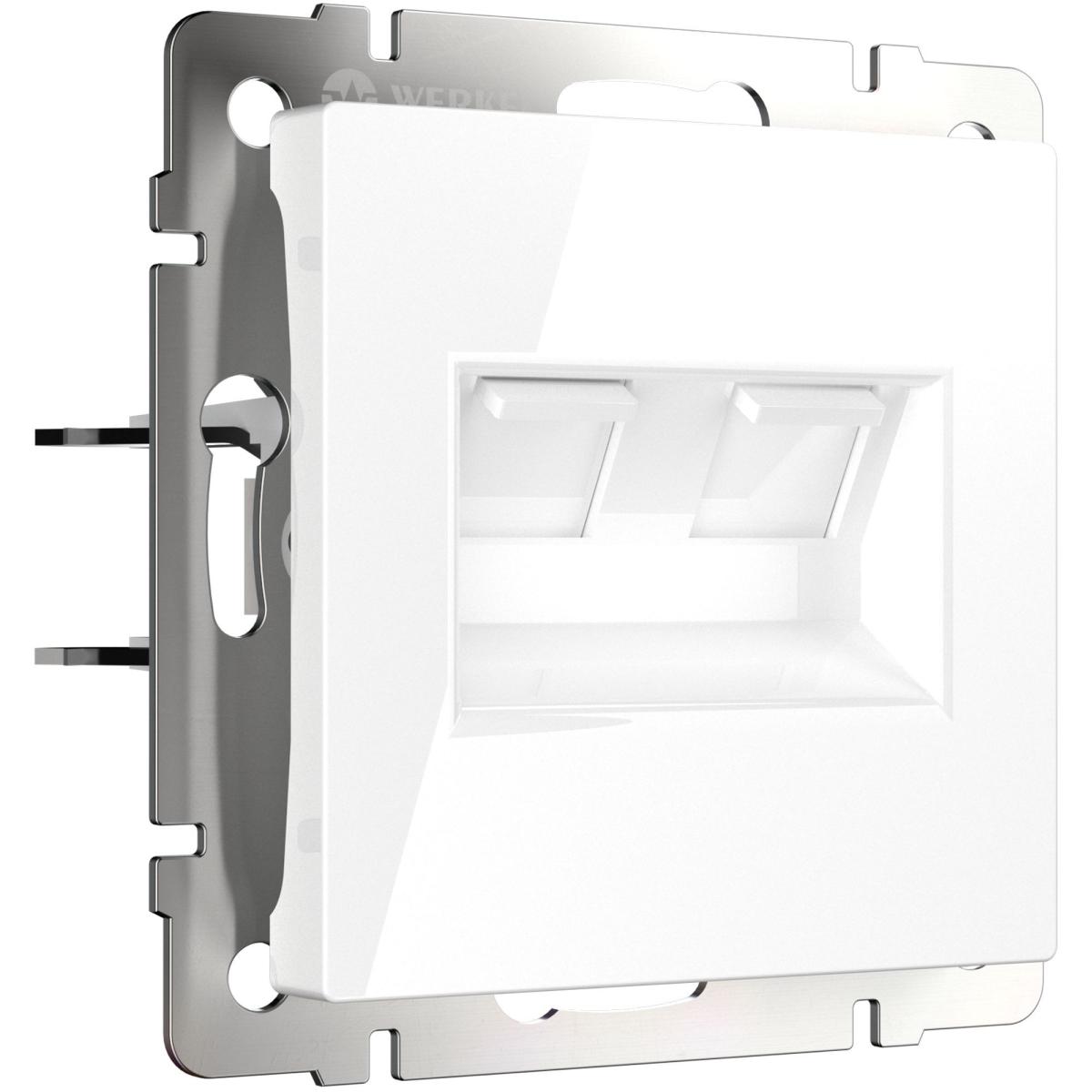 Розетка двойная Ethernet RJ-45 Werkel белый W1181101 4690389155376 4690389155376 - магазин электротехники Electroshop