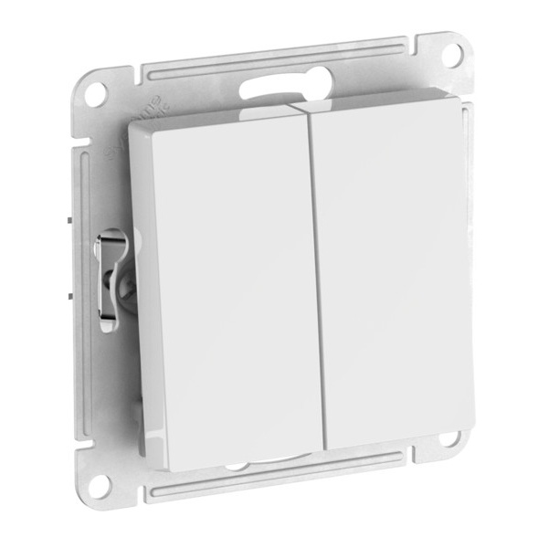 Двухклавишный переключатель 10А AtlasDesign быстрозажимные клеммы белый Systeme Electric ATN000165S ATN000165S - магазин электротехники Electroshop