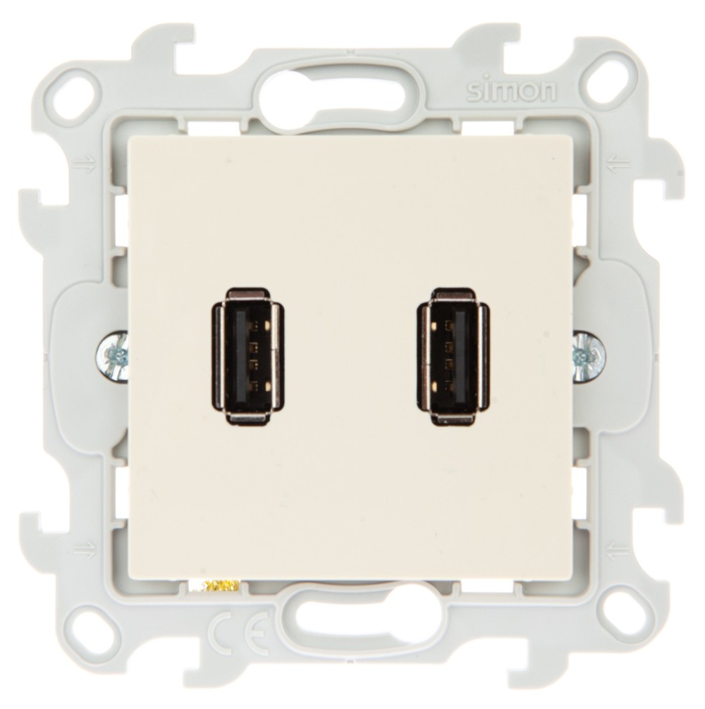 Розетка 2хUSB Simon 24 Harmonie слоновая кость 2411090-031 2411090-031 - магазин электротехники Electroshop