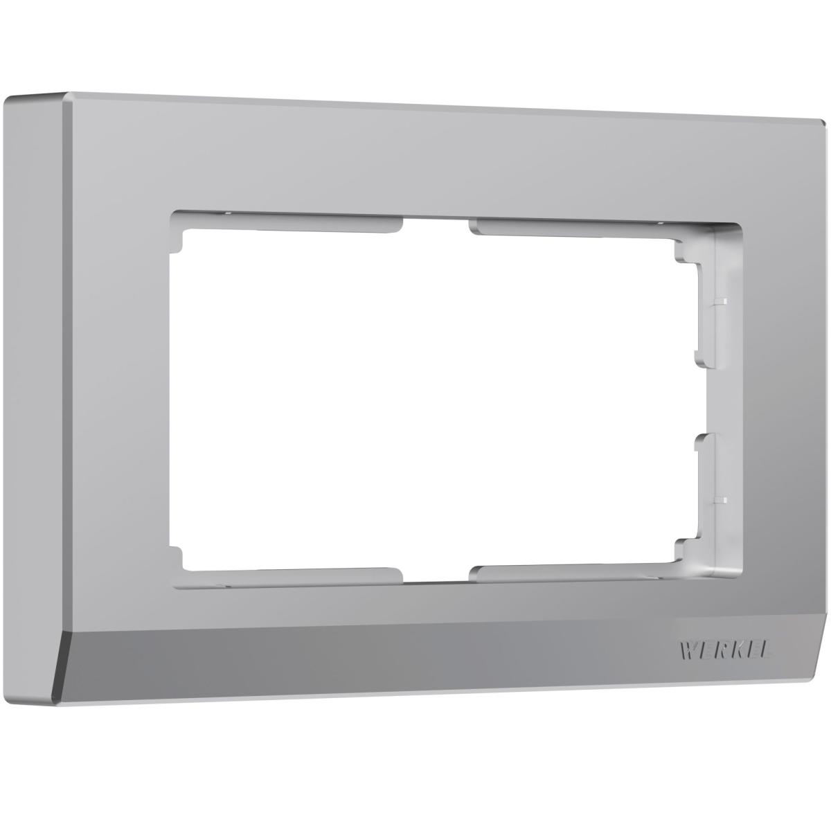 Рамка для двойной розетки Werkel Stark серебряный W0081806 4690389162091 4690389162091 - магазин электротехники Electroshop