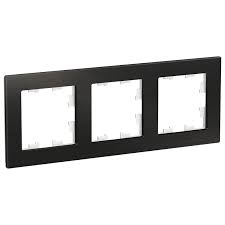 Рамка AtlasDesign Nature 3 поста металл оникс Systeme Electric ATN312303 ATN312303 - магазин электротехники Electroshop