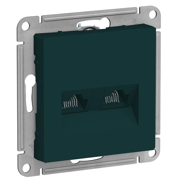 Розетка двойная компьютерная RJ45+RJ45 кат 5E AtlasDesign изумруд Systeme Electric ATN000885 ATN000885 - магазин электротехники Electroshop
