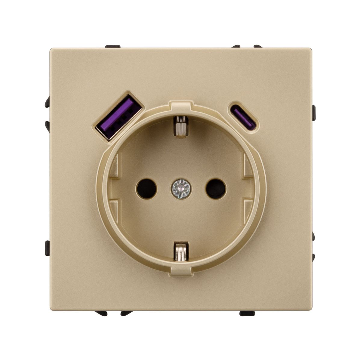 Розетка зк со шторками с USB тип А+С софт-тач золотой песок Arlight SCT-MUAC-SFPL-GD (250V, 16A) 054286(1) 054286(1) - магазин электротехники Electroshop