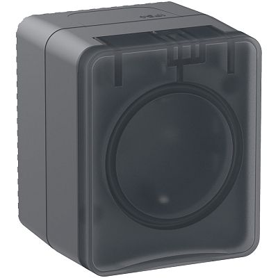 Розетка 2Р+Е со шторками открытой установки 16А 250В IP54 Systeme Electric AtlasDesign Profi54 антрацит ATN544045 ATN544045 - магазин электротехники Electroshop