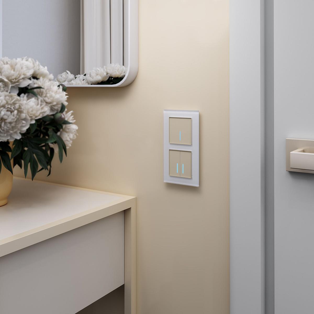 Сенсорный выключатель двухклавишный с функцией Wi-Fi Werkel шампань W4520611 4690389171307 4690389171307 - магазин электротехники Electroshop