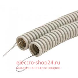 Труба ПВХ гофрированная DKC д.25мм тяжёлая с протяжкой цвет серый 91525 (бухта 50м) 91525 - магазин электротехники Electroshop