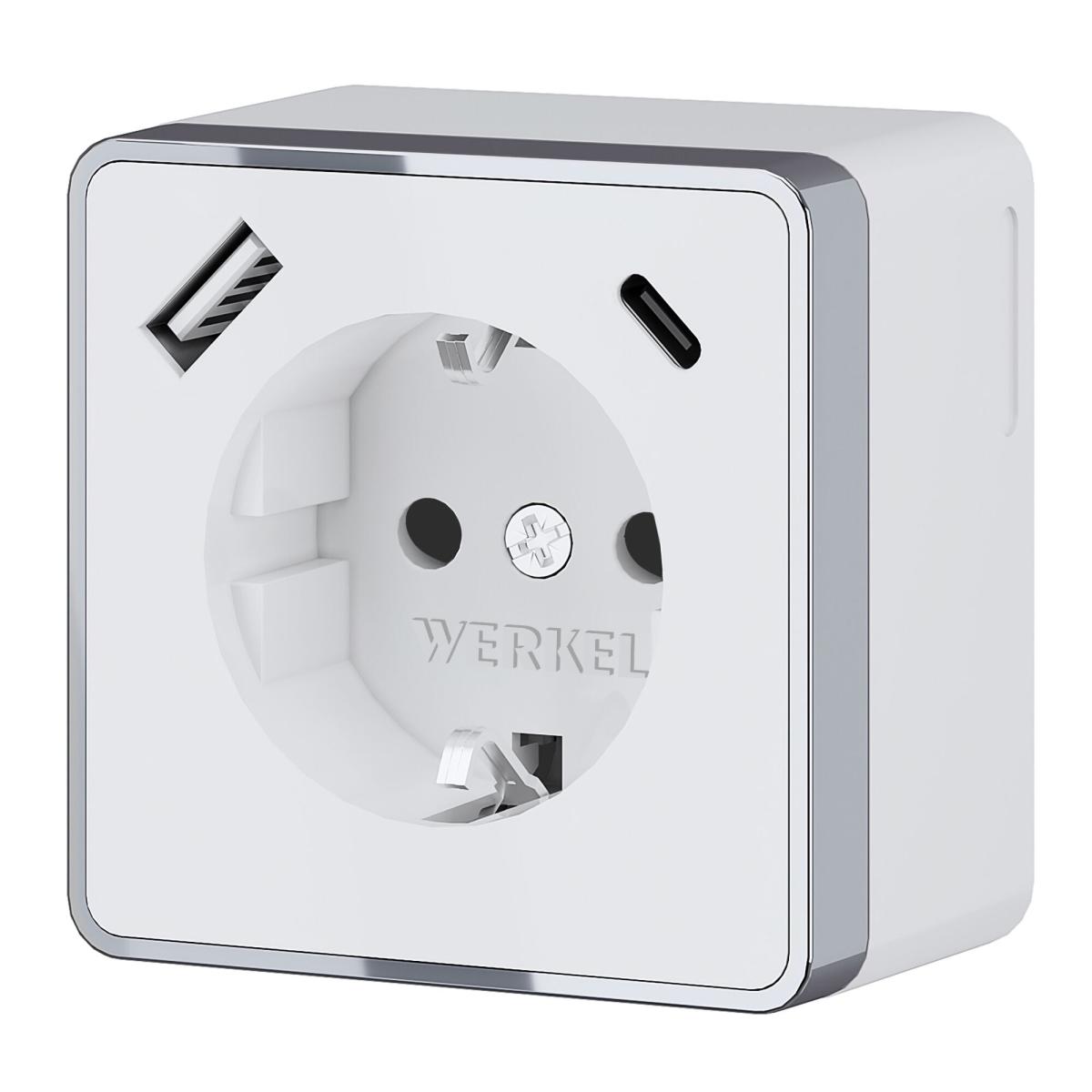 Розетка с заземлением, шторками и USB Werkel Gallant 4690389179594 W5071701 a057698 4690389179594 - магазин электротехники Electroshop