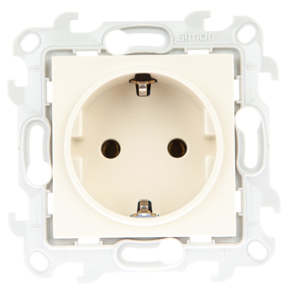 Розетка 2К+З Schuko без защитных шторок Simon 24 Harmonie слоновая кость 2450434-031 2450434-031 - магазин электротехники Electroshop
