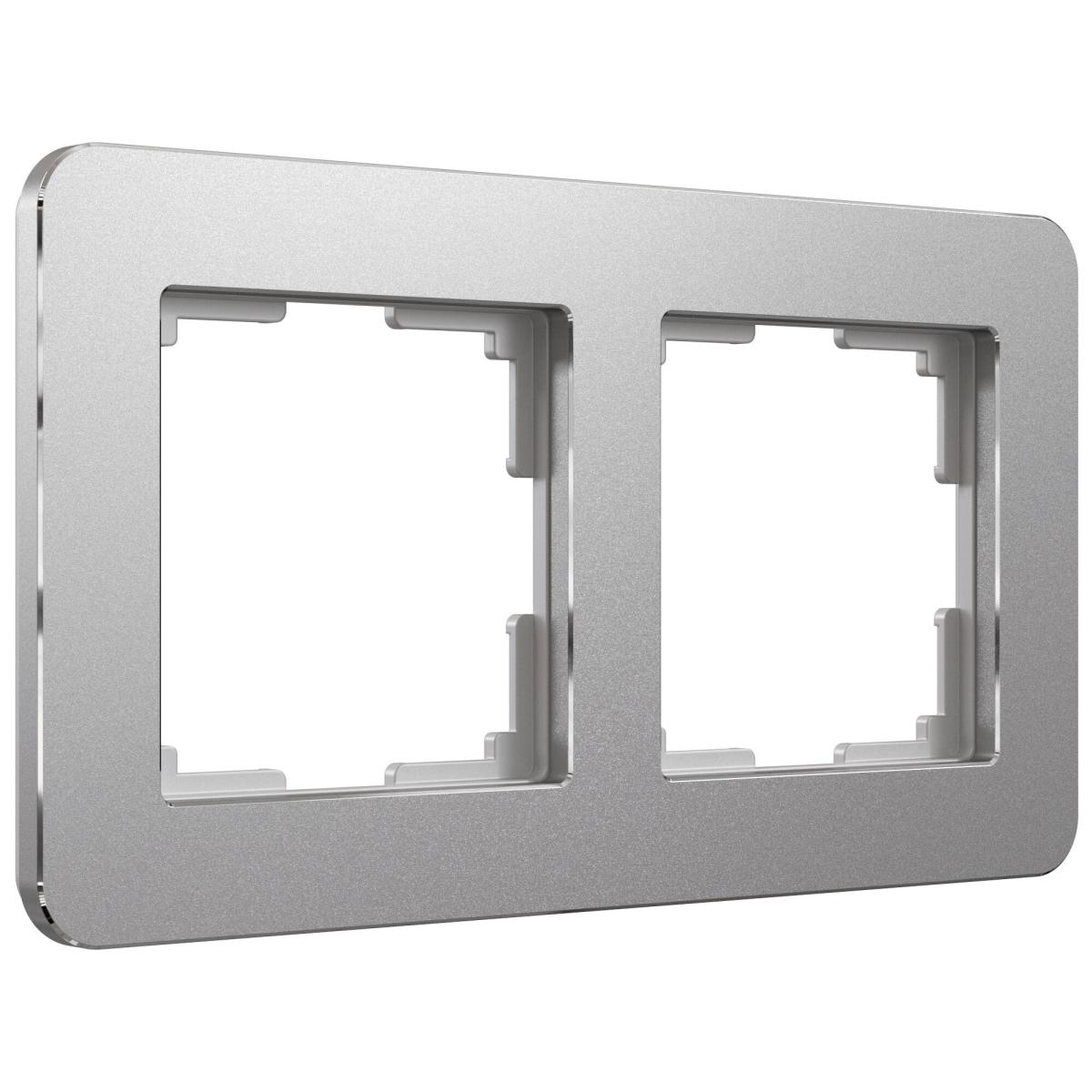 Рамка на 2 поста Werkel Platinum алюминий 4690389184444 W0022606 4690389184444 - магазин электротехники Electroshop