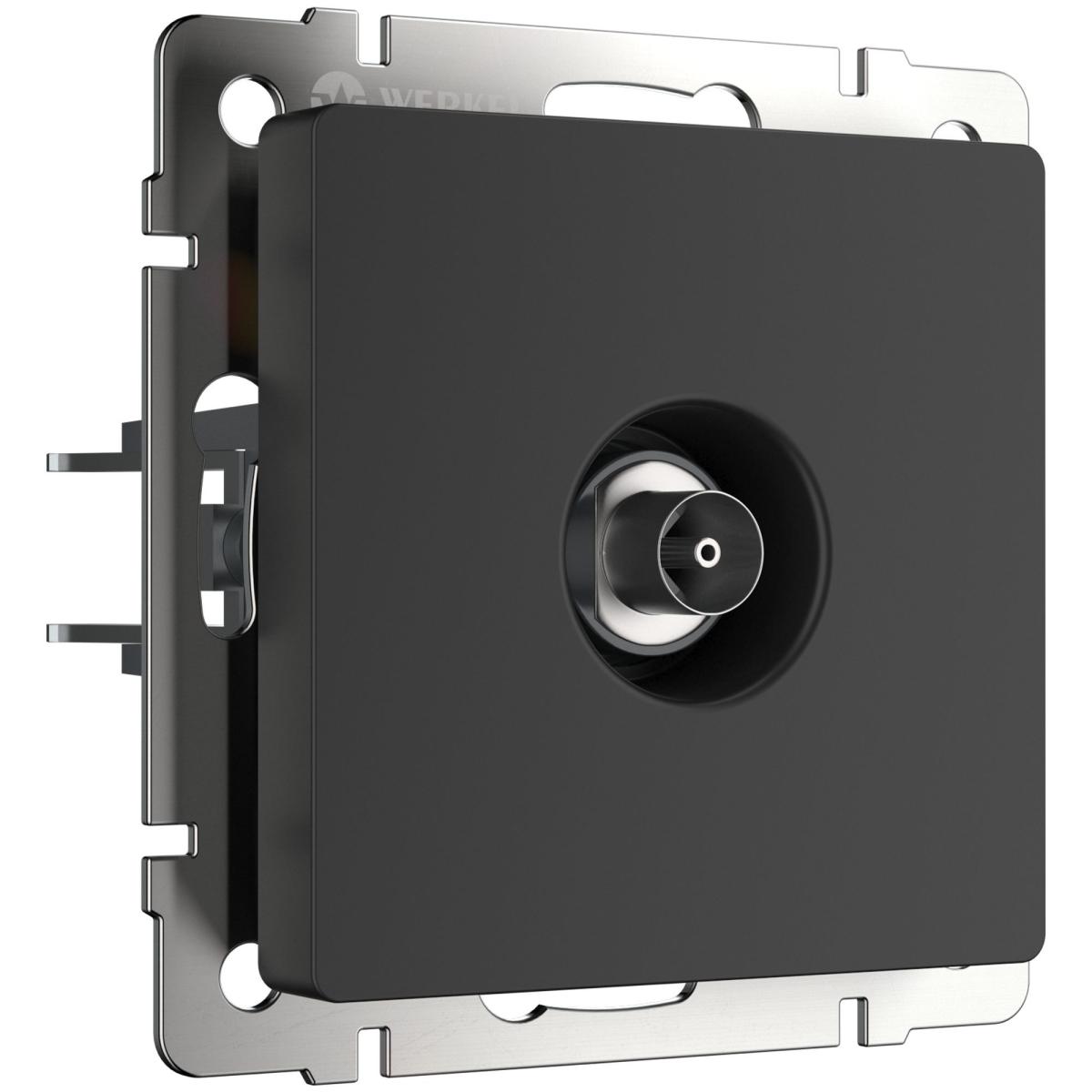 ТВ-розетка Werkel оконечная черный матовый W1183008 4690389157028 4690389157028 - магазин электротехники Electroshop