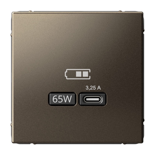 Зарядка USB ArtGallery тип-C 65Вт QC PD мокко Systeme Electric GAL000627 GAL000627 - магазин электротехники Electroshop