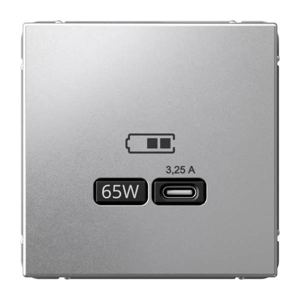 Зарядка USB ArtGallery тип-C 65Вт QC PD алюминий Systeme Electric GAL000327 GAL000327 - магазин электротехники Electroshop