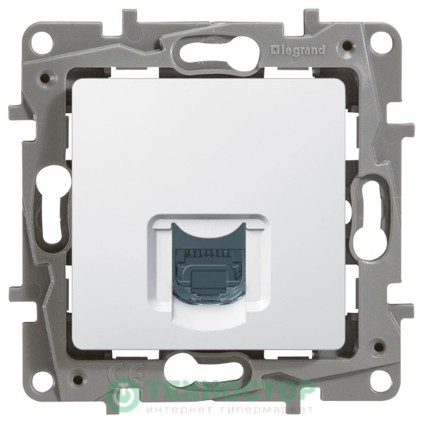 Розетка компьютерная Legrand Etika 1xRJ45 кат. 6e UTP, белый 672253 672253 - магазин электротехники Electroshop