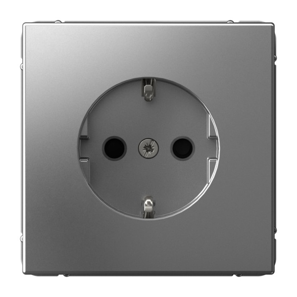 Розетка с заземлением со шторками 16А ArtGallery сталь Systeme Electric GAL000945 GAL000945 - магазин электротехники Electroshop