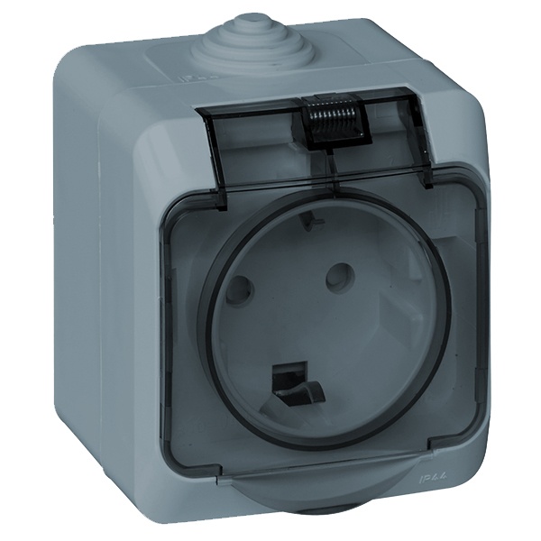 Розетка с/з Этюд IP44 Systeme Electric серая PA16-044C PA16-044C - магазин электротехники Electroshop