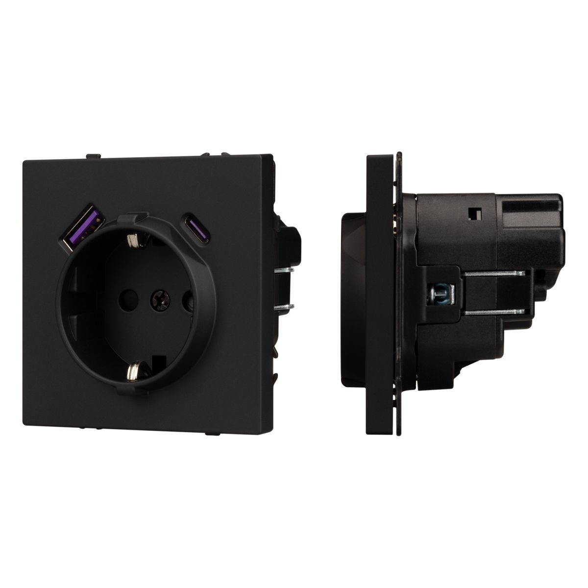 Розетка зк со шторками с USB тип А+С софт-тач черный оникс Arlight SCT-MUAC-SFPL-BK (250V, 16A) 054285(1) 054285(1) - магазин электротехники Electroshop