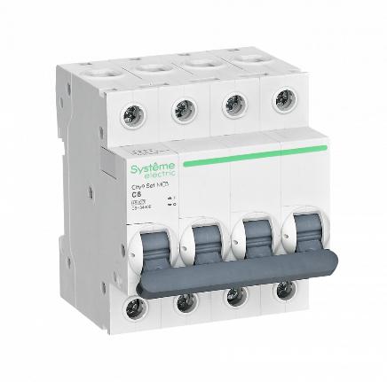 Автоматический выключатель Systeme Electric City9 Set 4П 6А С 4,5кА 400В (автомат) C9F34406 C9F34406 - магазин электротехники Electroshop