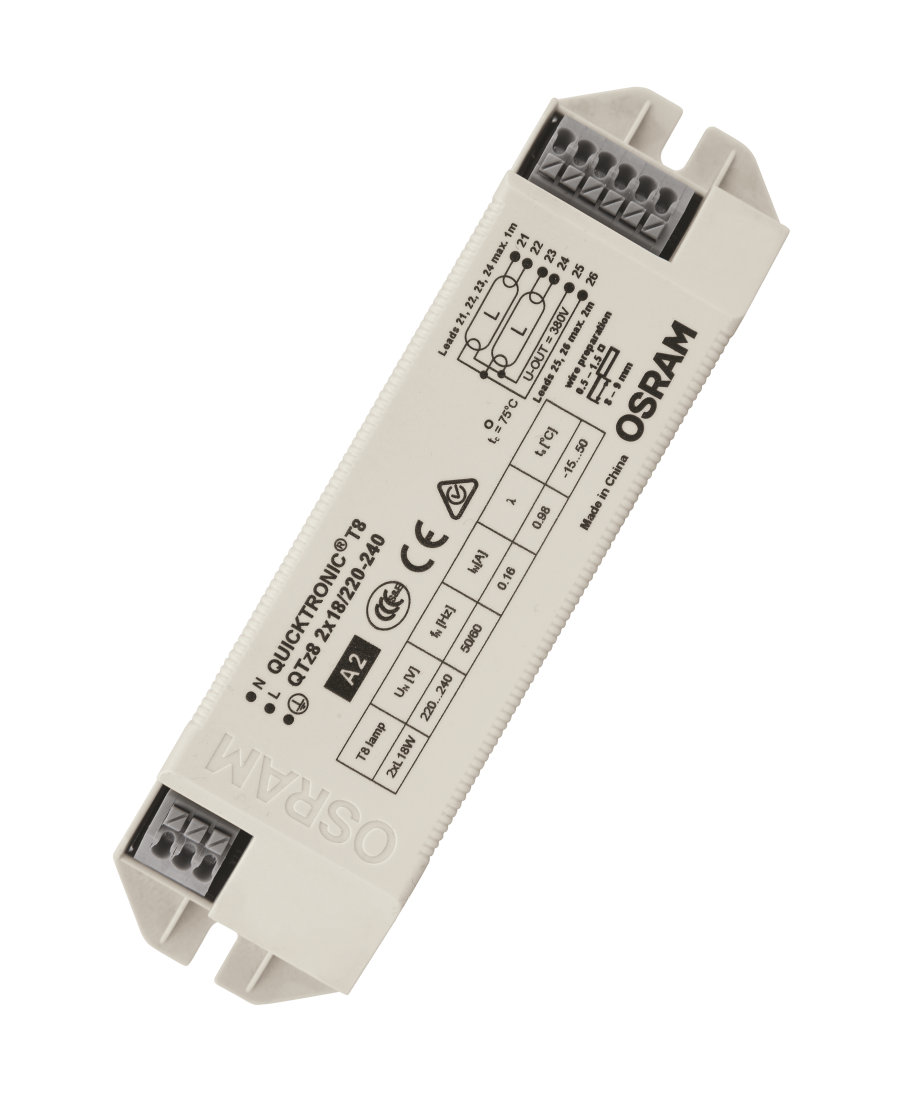 ЭПРА Osram QTZ8 2X18/220-240 VS20 150x40x28mm для люминесцентных ламп T8 4008321863300 4008321863300 - магазин электротехники Electroshop