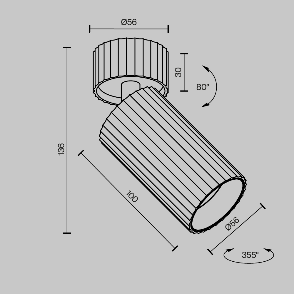 Накладной спот Maytoni Calipso C108CL-01-GU10-BS C108CL-01-GU10-BS - магазин электротехники Electroshop