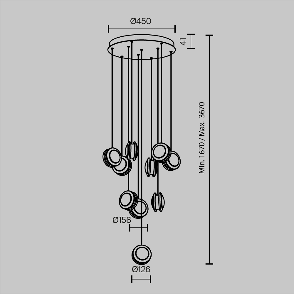 Каскадная люстра Maytoni Pharao MOD361PL-L41BS3K MOD361PL-L41BS3K - магазин электротехники Electroshop