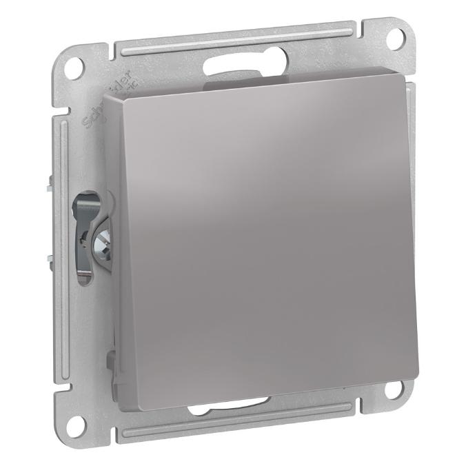 Одноклавишный переключатель AtlasDesign 10A быстрозажимные клеммы IP44 Aqua алюминий Systeme Electric ATN440361S ATN440361S - магазин электротехники Electroshop