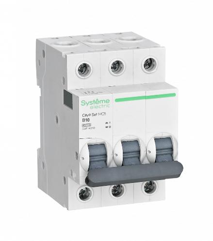 Автоматический выключатель Systeme Electric City9 Set 3П 10А В 4,5кА 400В (автомат) C9F14310 C9F14310 - магазин электротехники Electroshop