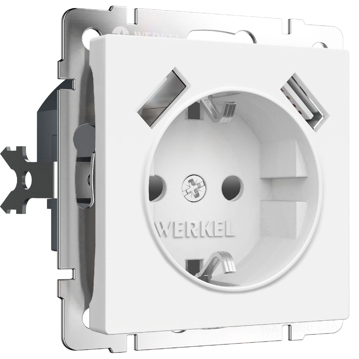 Розетка с заземлением, шторками и USBх2 Werkel 4690389191992 W1171561 a062406 4690389191992 - магазин электротехники Electroshop