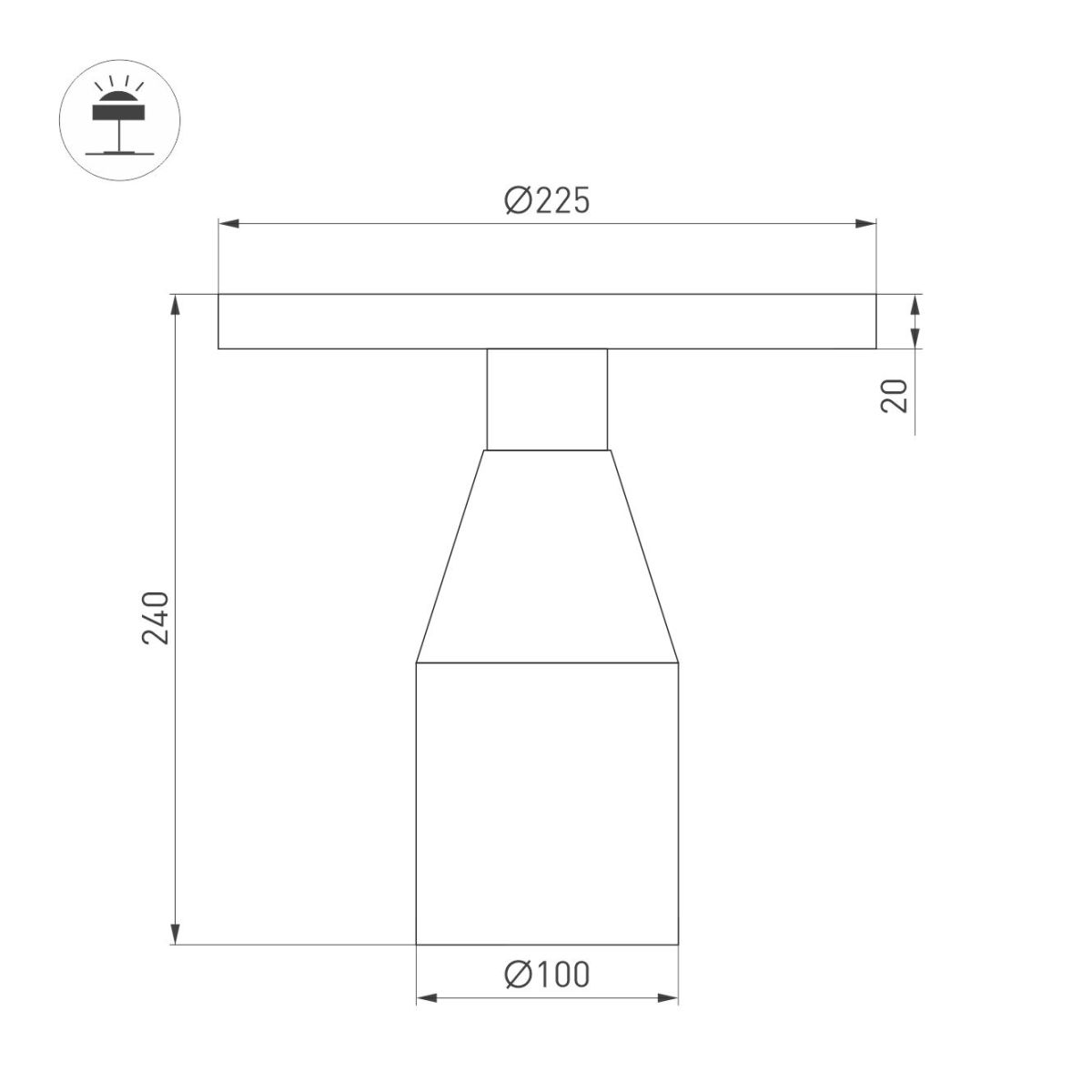 Настольная лампа Arlight SP-CROOD-TAB-R22.5x24-7W Warm3200-MIX (RD-BRG, 140 deg, 230V) (IP20, Травертин) 061732 061732 - магазин электротехники Electroshop