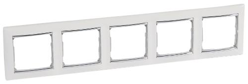 Рамка Legrand Valena 5 постов белый/серебряный штрих 770495 770495 - магазин электротехники Electroshop